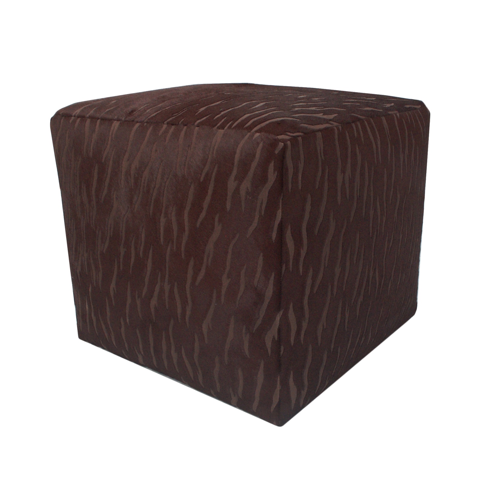 Cube Cowhide Ottoman in Brown