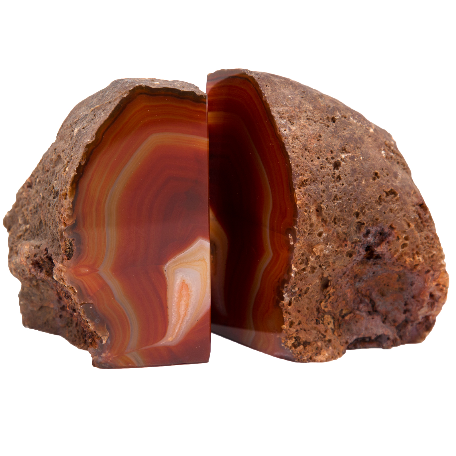 red agate bookends