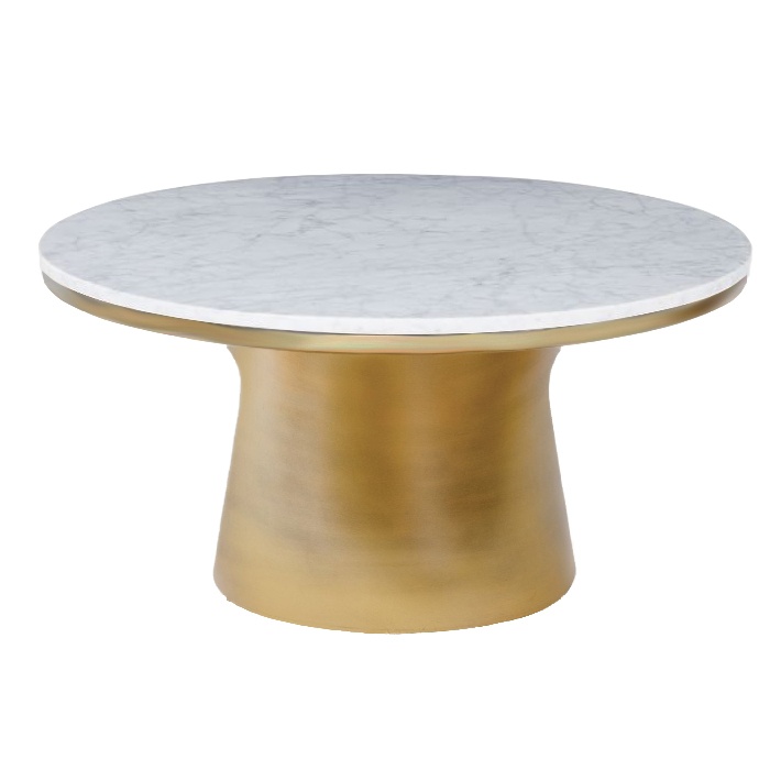 Martini Side Table with White Marble Base